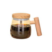 Zelfroerende glazen koffiemok, zelfroerende reismok, 400 ml, USB-oplaadbare mengmok voor het mixen van