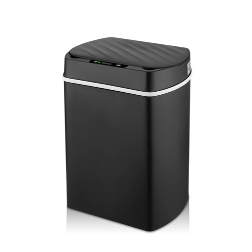 Smart trash can for kitchen, home, and bathroom. Automatic sensor trash can, black, 15L.