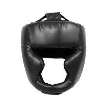 Full-face boxing head guard, adjustable head protection, karate, Muay Thai, training protection, boxing head guard, children, black
