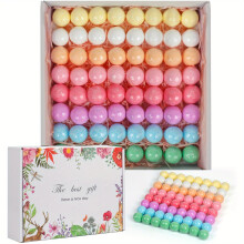 (64 Pcs) Set de regalo de bombas de baño, 64 Uds. Bombas de sal de baño envueltas individualmente ricas en aceites esenciales,