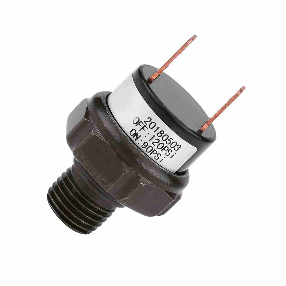 12V Air Compressor Pressure Switch 90-120Psi Durable Metal Housing Black 8701392649083