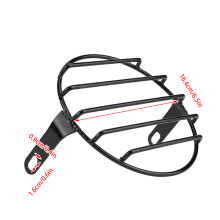 6.5in Motorcycle Headlight Grill Cover Round Black Iron for Cruiser Cafe Racer