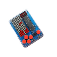 Spielkonsolen-Produktionskit DIY 51 Single-Chip-Löt-Elektronikmaschinen-Spielset für Kinder Farbe: Quadratisch-Rotes Licht