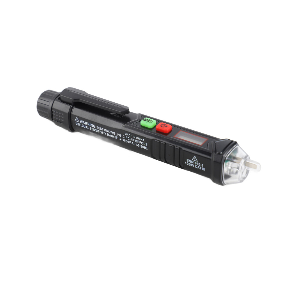 Black Intelligent Ac Voltage Tester Pen, 12V-1000V, Sound & Light Alarm 7891392641956