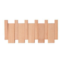Wandkapstok met kledinghaken en deurhanger, houtkleur, 4 haken