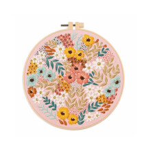 Stickset für Anfänger und Stickbegeisterte, Inklusive Blumenlandschaft mit Fadennadeln,B
