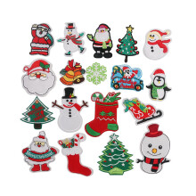 Christmas Patches Sew-on Iron-on Embroidered 18PCS Christmas Tree Santa Cute Appliques for DIY Crafts Clothing Decorations