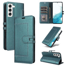 () Flip Case For Samsung Galaxy S21 RFID Blocking Card Slots Premium PU Leather Kickstand Magnetic Buckle Closure