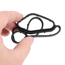 Engine Oil Filter Housing Seal Gasket for BMW 11427525335 11427537293, Black