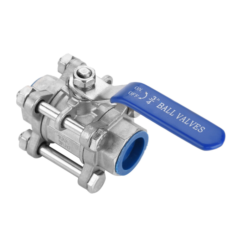 304 Stainless Steel 3-Piece Full Port Ball Valve 3/4" Npt 1000Wog 9471392646939