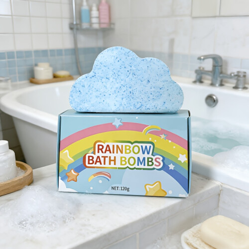 2pcs Cloud Bath Salt Balls, Large 120G Bath Bombs, Gift Box Packaged Bath Balls, Bath Additive, Moisturizing Care, 2