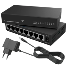 8-portars Gigabit Ethernet-switch 10/100 Mbps EU-kontakt