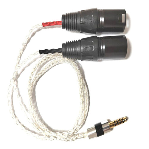Audio adapter cable, balanced 4.4 mm plug to dual XLR plug, 1 m