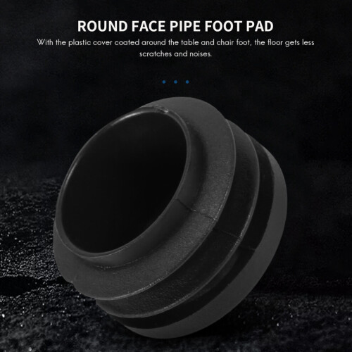 Black plastic 35mm diameter blind plug end caps round tube insert 5 pieces 2