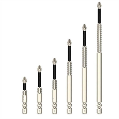Screwdriver and drill bit set, 6-piece non-slip magnetic screwdriver bits