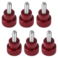6 st M4x10mm gängade höghuvudsskruvar med räfflad vred
