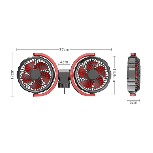 Auto Dual Head Fan Saugnapfhalterung Auto Rücksitzlüfter 1