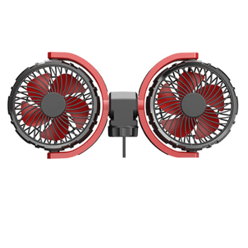 Auto Dual Head Fan Saugnapfhalterung Auto Rücksitzlüfter 2