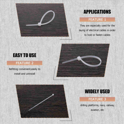 Industriële kabelbinders: 100x2,5 mm, wit, 50 stuks 1