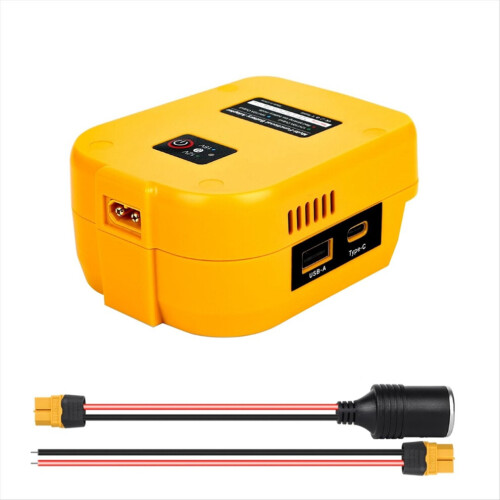Batteriadapter med USB/Type-C/XT60-kontakt, för 20V-batteri