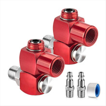 Set van 2 draaibare luchtslangkoppelingen van 1/4 inch NPT