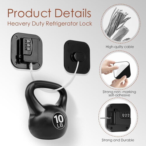 Refrigerator lock, combination lock for refrigerators, 2-pack 2