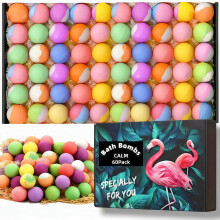 60pcs 15g/0.53oz Mini Multicolored Bath Bombs with Gift Box, Best Gift for Valentine's Day, Mother's Day, Father's Day,