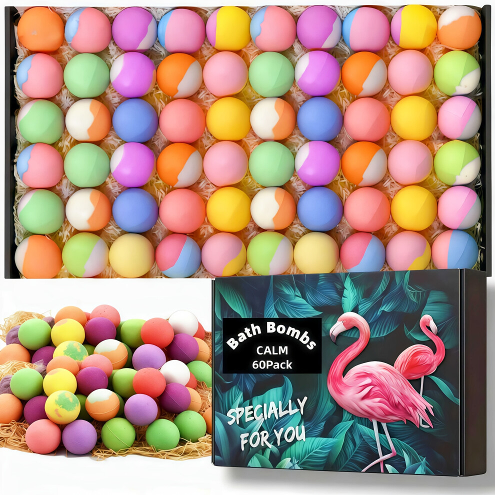Orange 60Pcs 15G/0.53Oz Mini Multicolored Bath Bombs With Gift Box, Best Gift For Valentine's Day, Mother's Day, Father's Day,