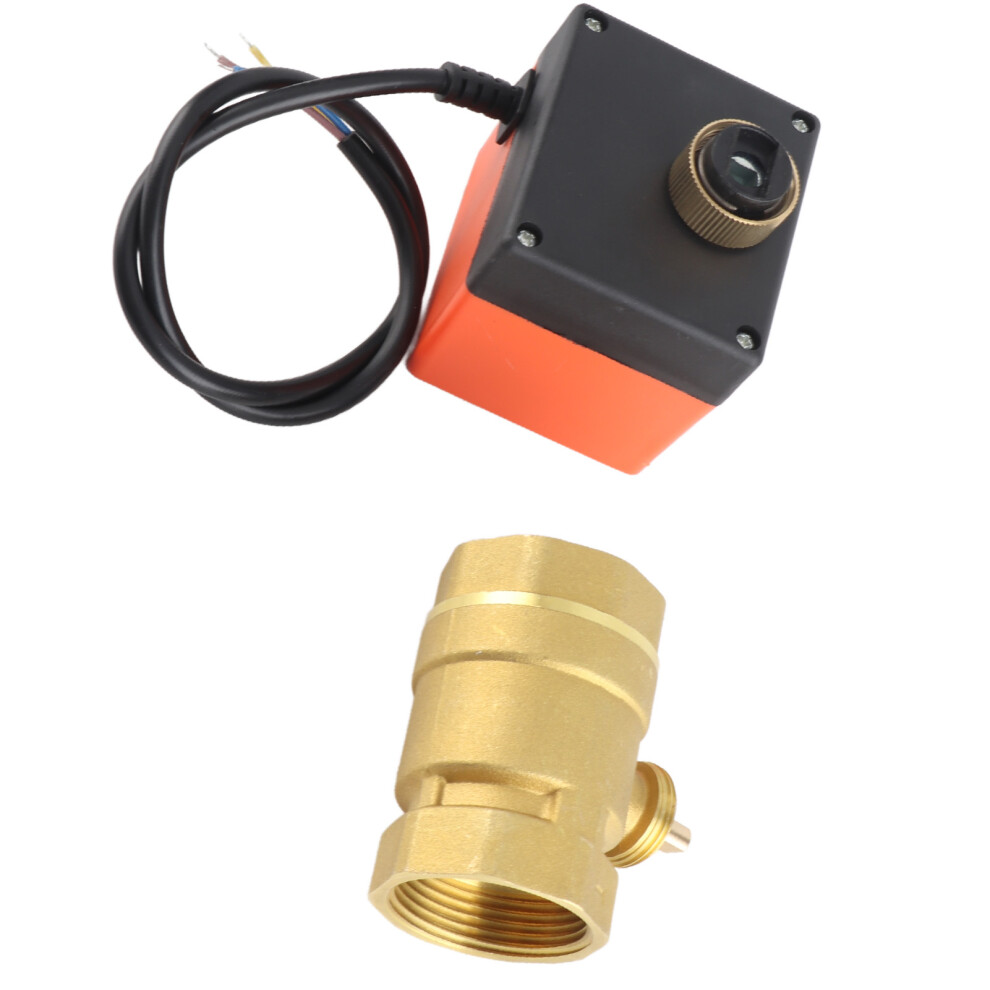 12-24V Brass 2-Way Motorized Ball Valve Dn32 G1-1/4" Electric Valve 9401392635138