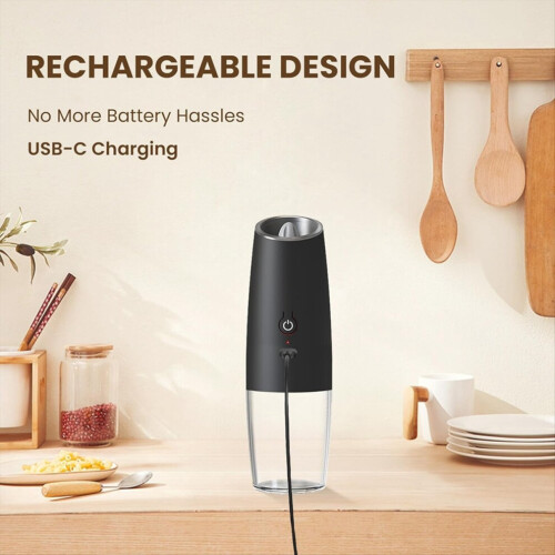 2-piece rechargeable electric salt and pepper mill set 2