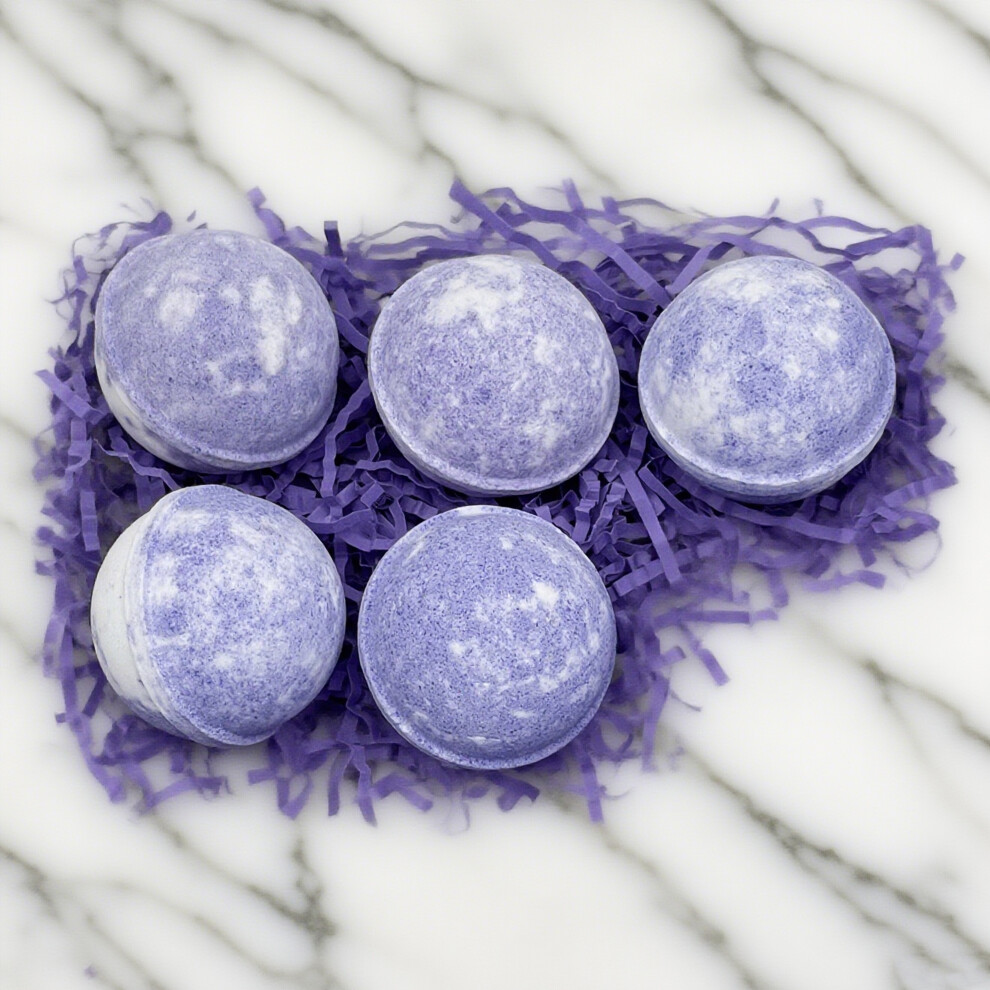 Lavender (5 Pcs) 70G Of And Chamomile Scented Bath Bombs, Larger Size, Richer Fragrance, Immersing In The Softness Of