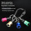 4 Pieces Colorful 1/4 Hex Handle Bit Conversion Rod Keychain Type 4