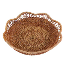 Handgeflochtener Aufbewahrungskorb aus Rattan, Obstkorb, S-23 x 5,5 cm
