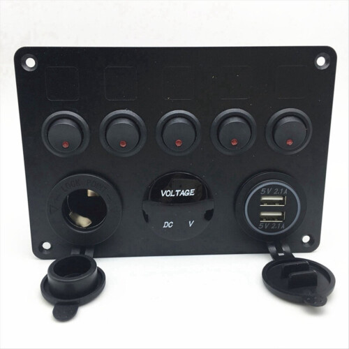 Bootsschalterfeld, Autoschalterfeld, wasserdichtes Digitalvoltmeter, grün 2