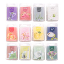 Verpakking met 12 geurende waxmelts, vierkant, sojawaxmelts voor waxbranders.