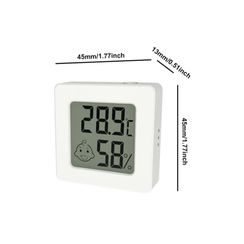 Mini LCD digitale thermometer/hygrometer met batterij, wit