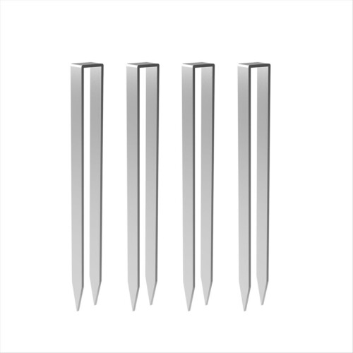 Rosenbogen-Erdanker, 4er-Set für Rosenbogenbefestigungen, silber