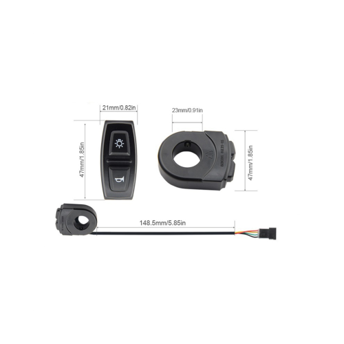 2-in-1 DK21-1S Switch Mountain Bike Scooter Horn Headlight Switch 1