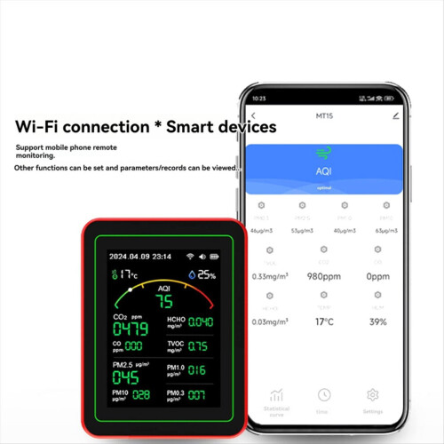 Tuya WIFI oplaadbare digitale luchtkwaliteitsdetector voor thuis B 1