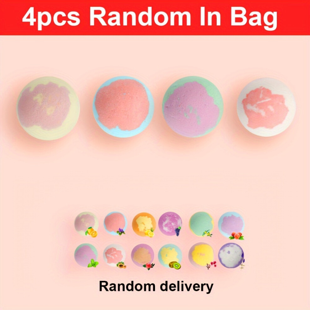 (4pcs) Bath Bombs for Women, Natural Bath Bombs, Handmade with Rich Fizz, Best Birthday Gift For, Women, Men, Birthday,