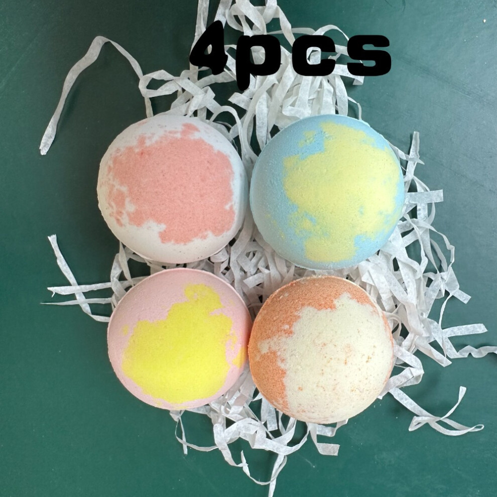 (4pcs) Bubble Bath Balls, 30g Each, Randomly Assorted in Gift Box, Handmade