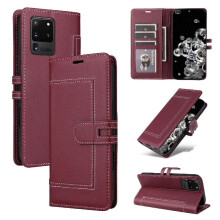 () Flip Case For Samsung Galaxy S20 Ultra RFID Blocking Card Slots Kickstand Magnetic Buckle Closure Premium PU Leather