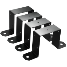 4 pieces of strap post ties, black deck fence for post U-brackets
