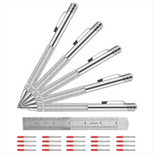 Tungsten carbide pen set, magnetic engraving tool with knurling