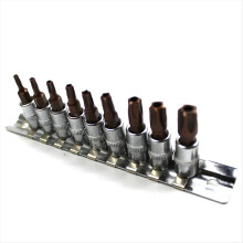 9-piece 5-point star Torx screwdriver bit set, 1/4 inch socket wrench