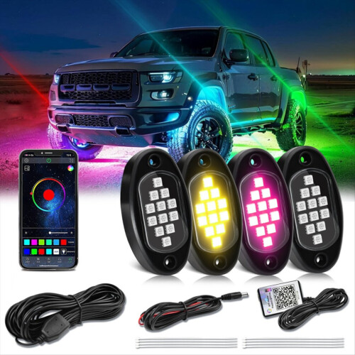 RGB LED rock lights, multi-colored lights for ATV UTV SUV, B 2