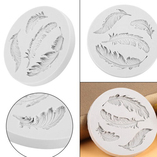 DIY Silicone Feather Shape Cake Mold Chocolate Maker, 10.8cm 2