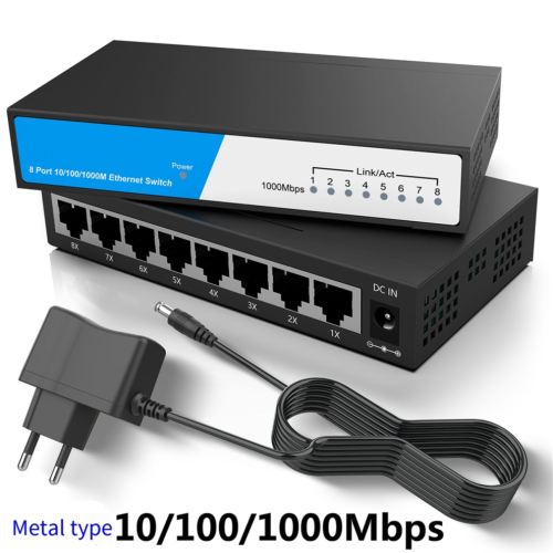 8-Port-Gigabit-Ethernet-Switch 10/100/1000 Mbit/s, EU-Stecker 2