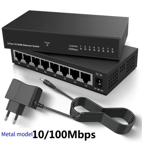 8-portars Gigabit Ethernet-switch 10/100 Mbps EU-kontakt 2
