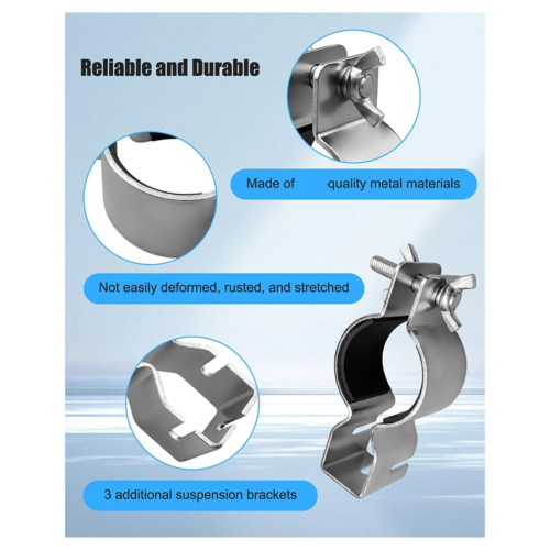 2 adjustable post clamps, pipe and curtain clamps 2